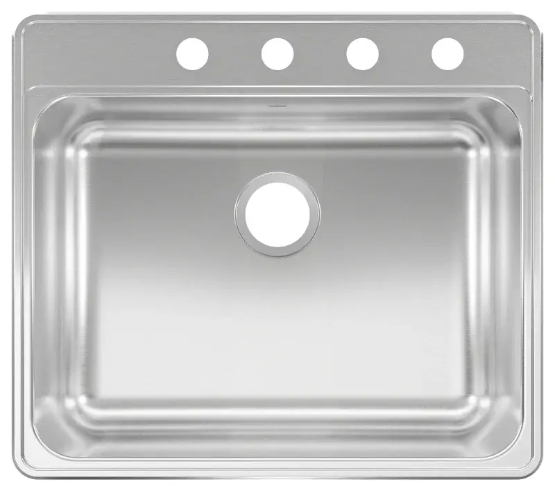 Kindred CSLA2522-8-4-CBN Kitchen Sink, 25 OAW, 8 OAD, 22 OAH, Stainless Metal, Topmount/Drop-, 1-Bowl