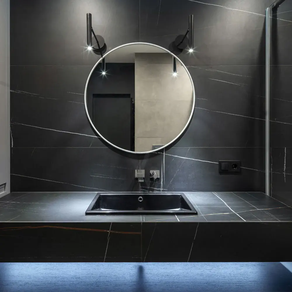 Semi-recessed washbasin