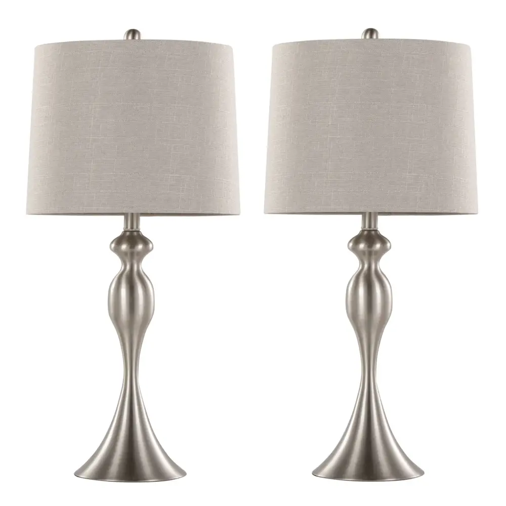 Ashland - Contemporary Table Lamp (Set 2) - Nickel / Light Graphite