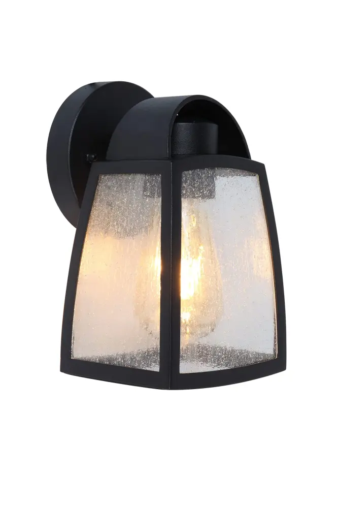 Lutec Outdoor Wall Lamp Lantern Garden Patio Buoyant Aluminium Glass Down Spotlight Black up to 40 Watt