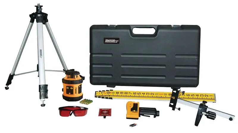 Johnson 40-6517 Laser Level Kit, 200 ft, +/-1/8 at 50 ft Accuracy, Cherry Laser DIY Home Projects