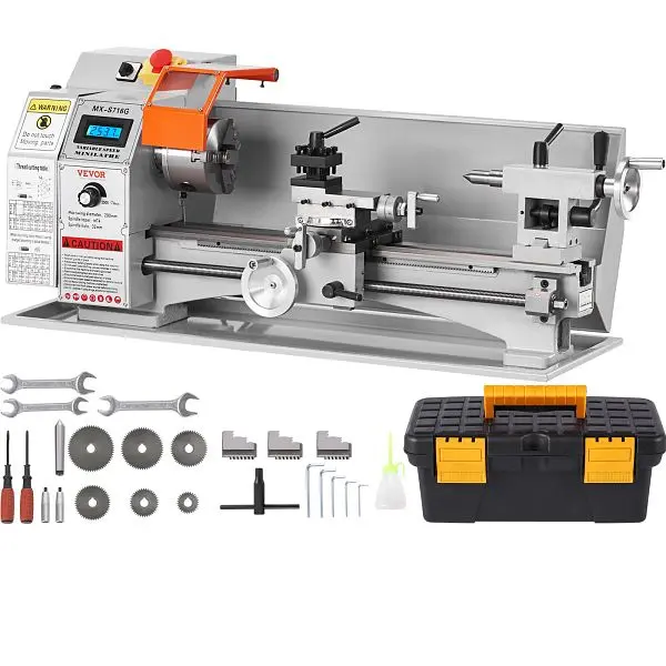VEVOR Biodegradable Mini Metal Lathe Machine, 7" x 16", BZDMNJSCCSFWSEYI0V1