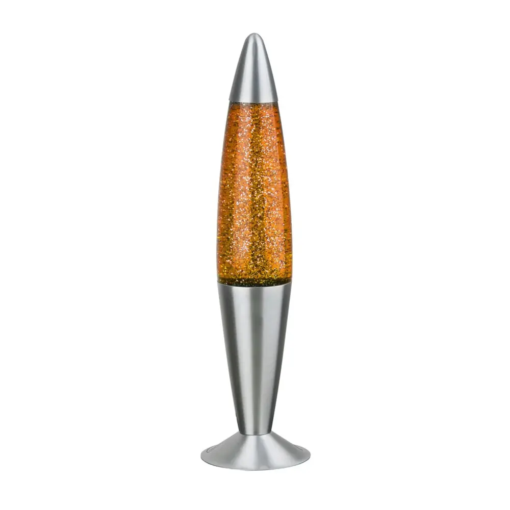 Introducing Rabalux Glitter lava lamp: Radiating warm orange glow, this lamp features mesmerizing glitter swirls, creating...