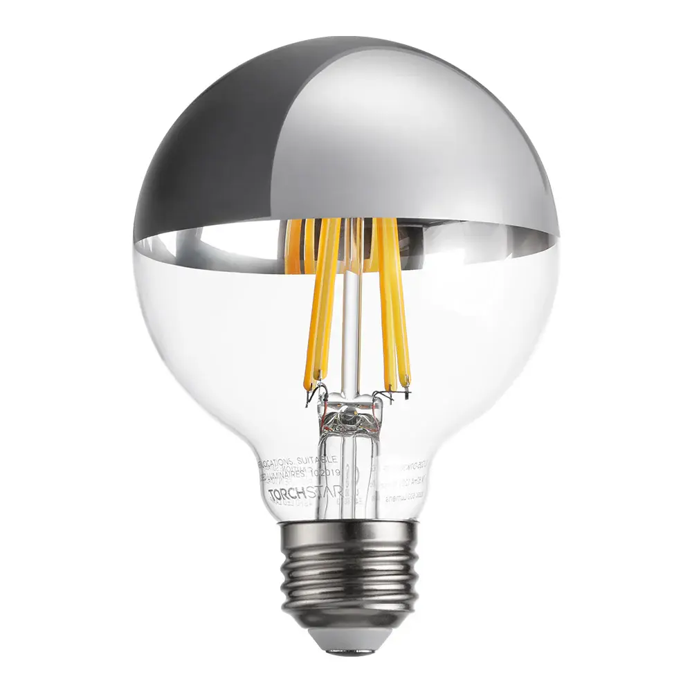 Classic Chrome 7W G25 LED Vintage Bulbs - E26 Base- 2700K Soft White