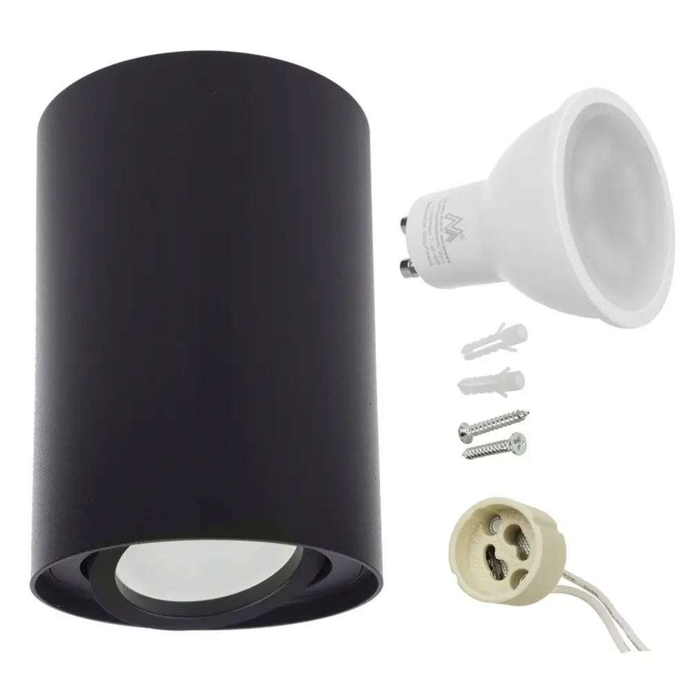 Maclean round plafond onyx MCE422 B + LED bulb GU10 5W 4000K