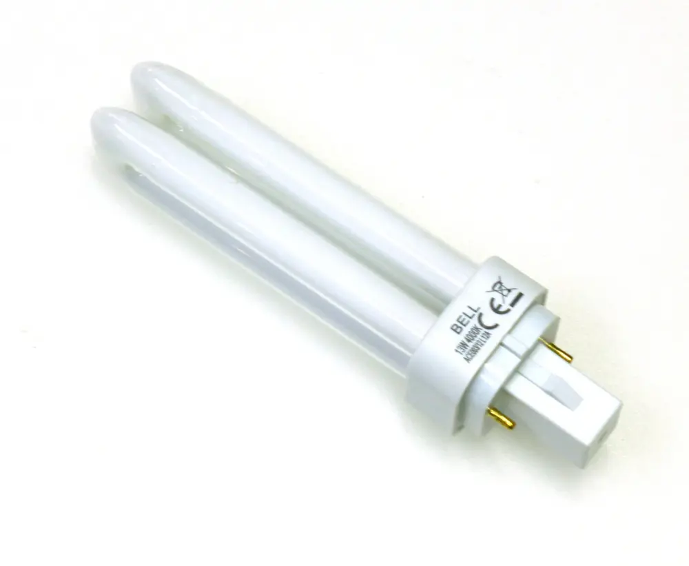 4x 13 watt CFL 2 pin Energy Saving Lamp 13W Chilly White 840 G24d-1 Double turn BELL