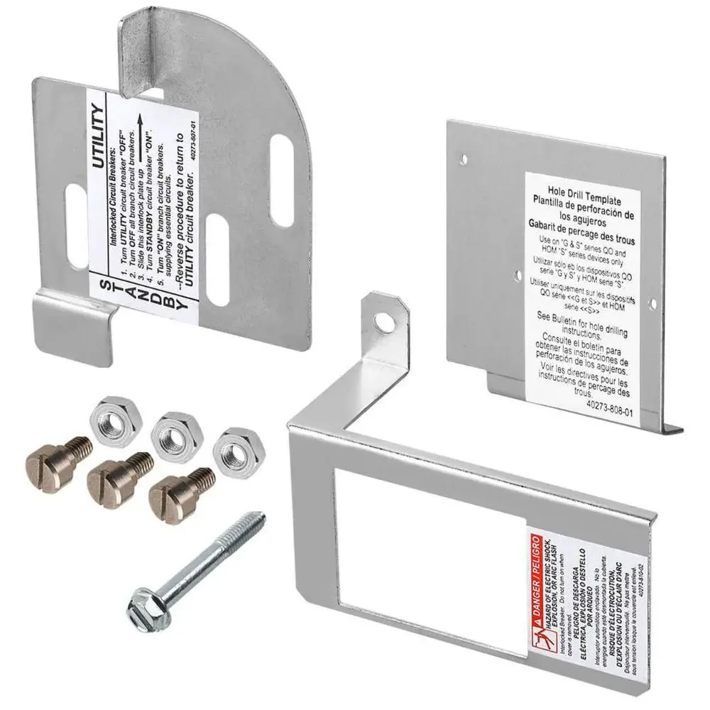 Main Lug Panel HOMCGK2C Square D Homeline Indoor Interlock Kit, Load Center Accessory, Generator Circuit Breaker, High Amp