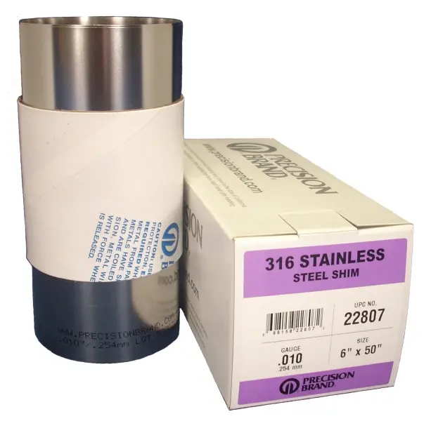 Precision Brand 0.020" Type 316 Stainless Tool Steel Branded® Shim Stock 12" x 100" Roll, 22870