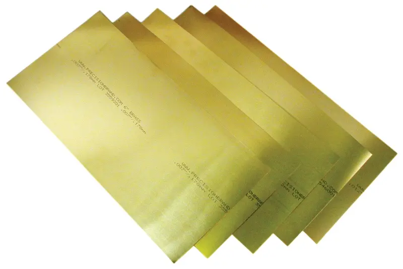 Precision Performance Brand 0.031" Naval Brass Branded® Shim Stock 6" x 18" Flat Sheets (Pack 10), 17SN31 ...
