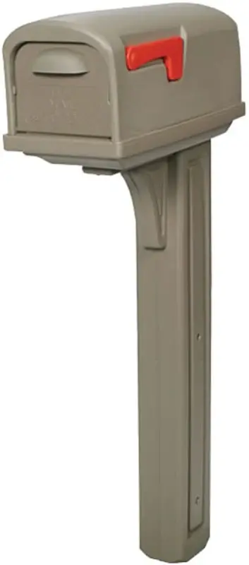 Gibraltar Mailboxes Classic Series GCL10000M Mailbox Post Combo, 800 cu- Mailbox, Plastic Mailbox, Polycarbonate Post, Mocha