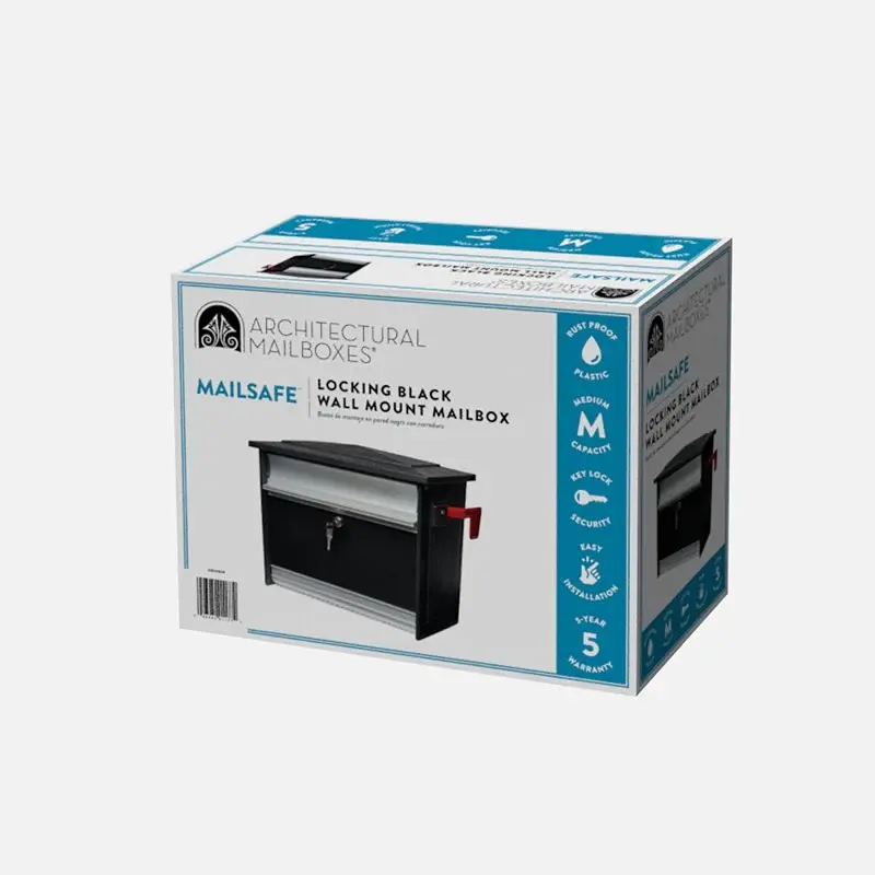 Gibraltar Mailboxes Mailsafe MSK00000 Mailbox, 840 cu- Capacity, Aircraft-grade, Black, 17.1 W, 8.4 D, 13.3 H