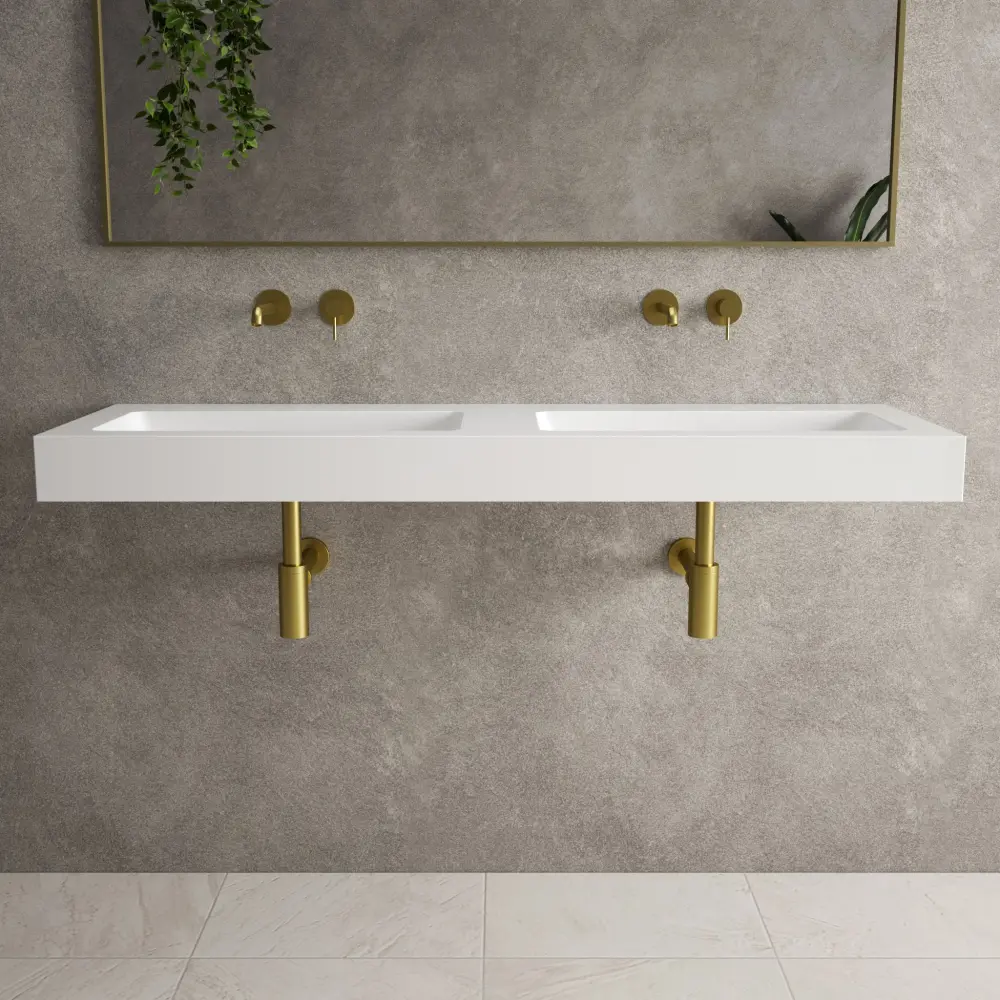 Bloc Wall Hung Beyondstone Paired Basin - 1400mm