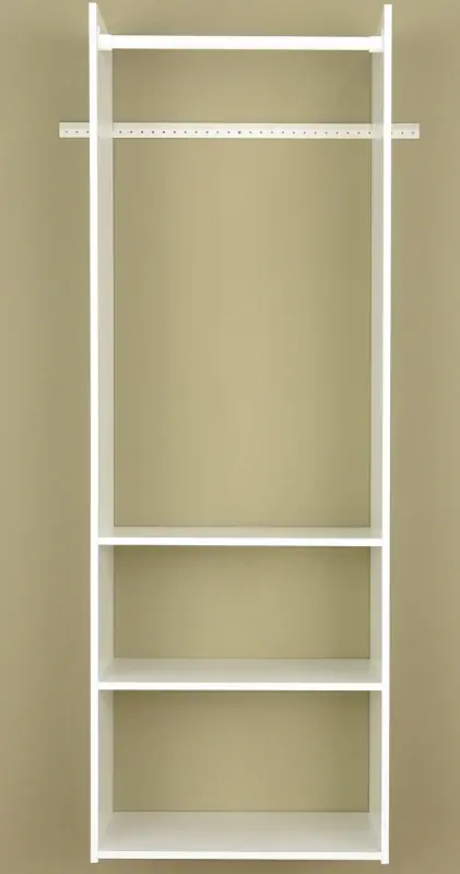 Easy Track RV1472 Series Tower Closet, White, 5/8 W, 72 H, 3-Shelf