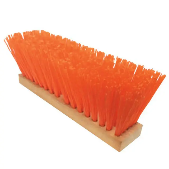 OSHA-ORANGE PLASTIC STREET BROOMS REQUIRES TAPERED HANDLE 24" TANGERINE POLY-CORN Steel Construction