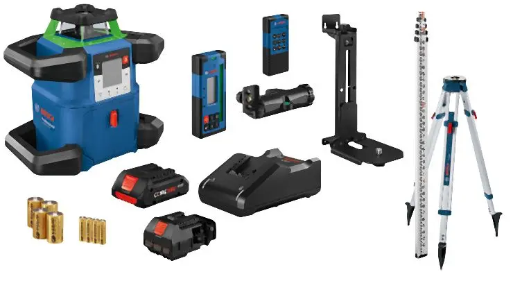 Bosch 18V REVOLVE4000 Connected Forest Green-Beam Self-Leveling Horizontal/Vertical Rotary Laser Kit (1) CORE18V 4.0 Space...