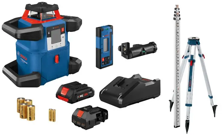 Bosch Protective 18V REVOLVE4000 Connected Self-Leveling Horizontal Rotary Laser Kit (1) CORE18V 4.0 Ah Space-saving Batte...