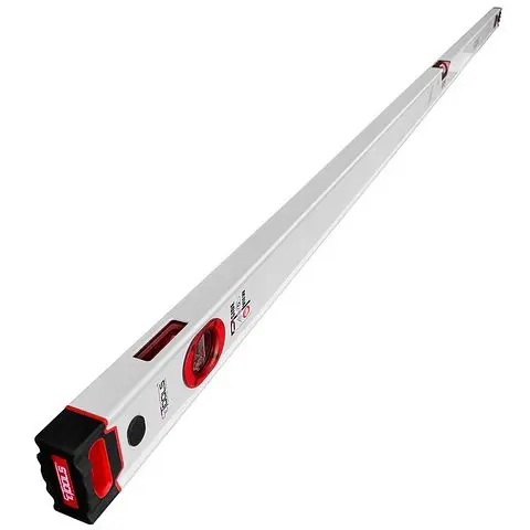 CE Tools 72-Inch Red Edge Construction Level, Shock-Proof Vial, Milled Bottom, Sturdy End End Caps (72"), CET122