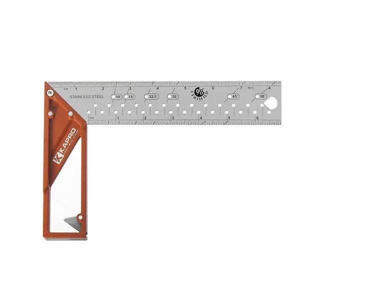 Kapro Deluxe 8" Ledge-It Try & Mitre Square Stainless Metal Steel Blade, 353-08