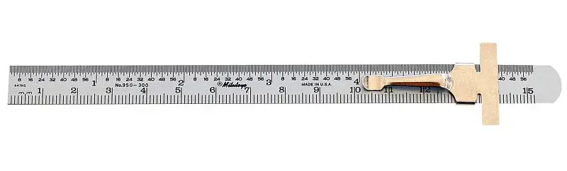 Mitutoyo Alloy Steel Rule, Pocket, 6 Inx150mm, 1/2 InW, 950-300