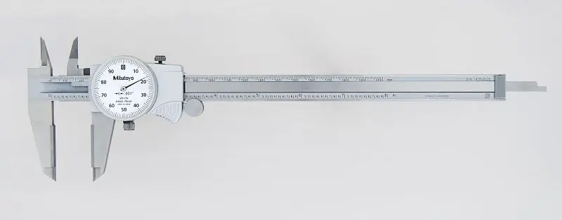 Mitutoyo Dial Caliper, 0-8 , .001 , Carbide OD/ID, 505-739