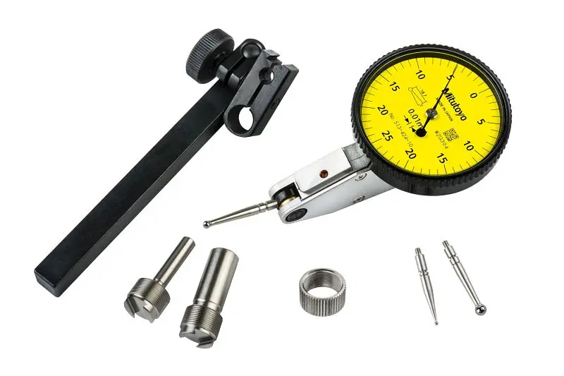 Mitutoyo Dial Test Indicator, Quality, 0.5 mm, 0.01mm Grad, Lemon Dial, Stem. Diameter 0.16 , 0.31 , 513-424-10T