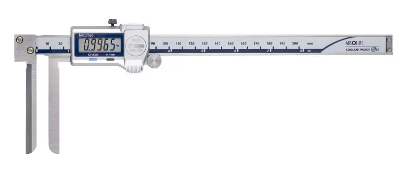 Mitutoyo Digimatic Caliper, IP67 Inside, I/m 8 , .0005 , Outside, 573-742-20