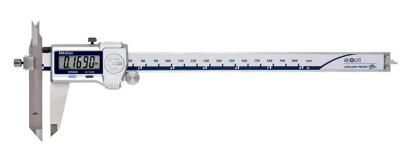 Mitutoyo Digimatic Caliper, IP67 Offset, I/m 8 , .0005 , Outside, 573-702-20
