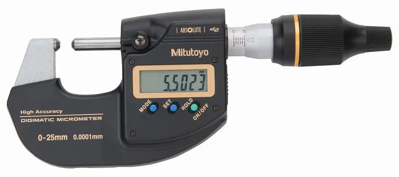 Mitutoyo Digimatic Micrometer, Mdh, 0-25mm, .0005mm-Sw, 293-100-10
