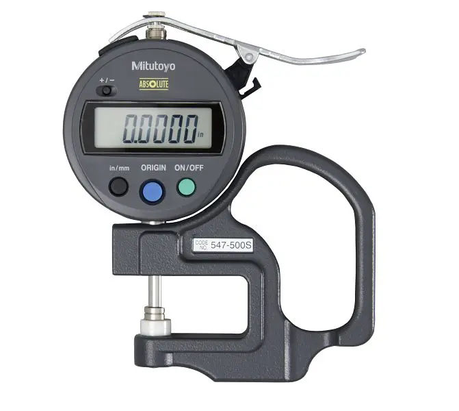 Mitutoyo Digimatic Thickness Gage, ID-S ABSOLUTE Digimatic Indicator, I/m 0-.47 , .0005 , 547-500S