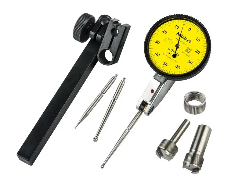 Mitutoyo High-Strength Dial Test Indicator, .01mm, 1mm, 44.5mm, Full Set, 513-415-10T