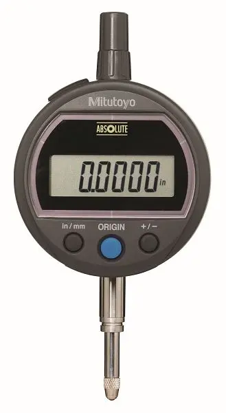 Mitutoyo High-Visibility Digimatic Indicator, ID-S ABSOLUTE Solar Digimatic Indicator, I/m .5 , .0005 , 8mm, Back Type Lug...