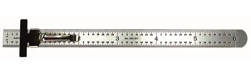 Mitutoyo Long-Lasting Mild Steel Rule, Pocket, 6 , 1/2 InW, 950-301