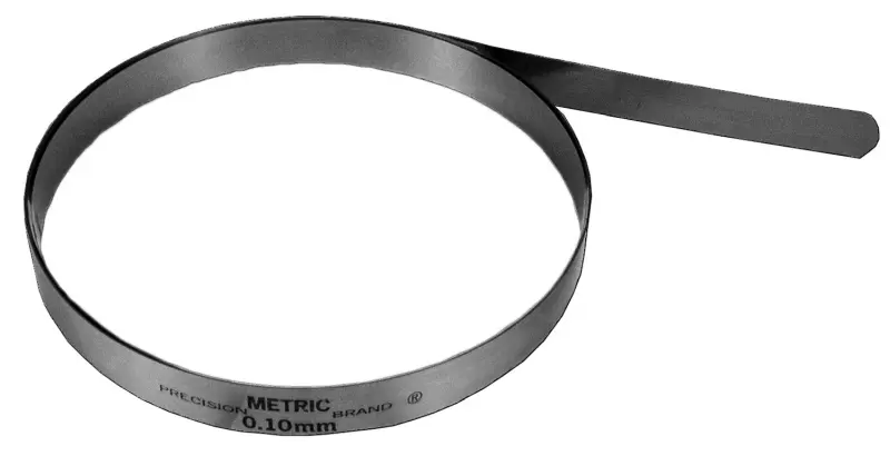 Precision Brand 0.02mm Metric Metal Steel Feeler Gage 12.7mm x 7.6M Coil, 09102