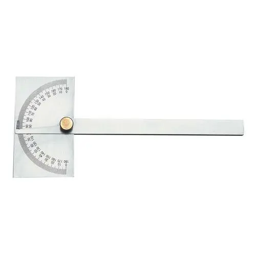 STM Authentic Rectangular Head Protractor 6" Arm, Material: Tempered Metal Steel, Model Number: 5170, 606150