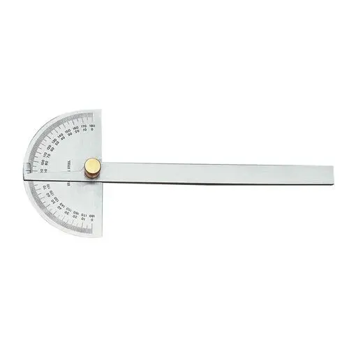 STM Round Head Protractor 6" Arm, Material: Tempered Carbon Steel, Model Number: 5180, 606152