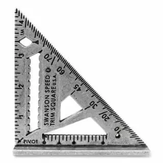 Swanson Sleek Tools 7075 Aluminum 4 1/2" Trim Speed Square, Model S0145, Quantity: 24 pieces, S0145 Swanson Tools