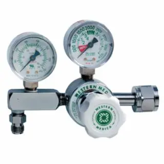 WESTERN ENTERPRISES M1 Series Single-Stage Adj Delivery Pressure Reg, Medical Air, 0 To 100 Psi, 3000 Psi Inlet, Cga 346 N...
