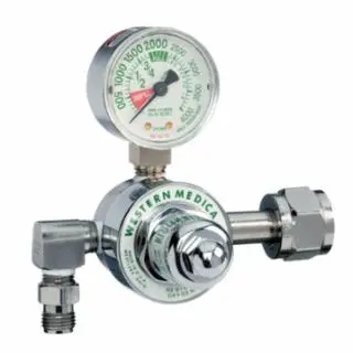 WESTERN ENTERPRISES Single-Stage Preset Regulator, Oxygen, 0 To 50 Psi, 3000 Psi Inlet, Cga 870 Yoke, M1-870-P