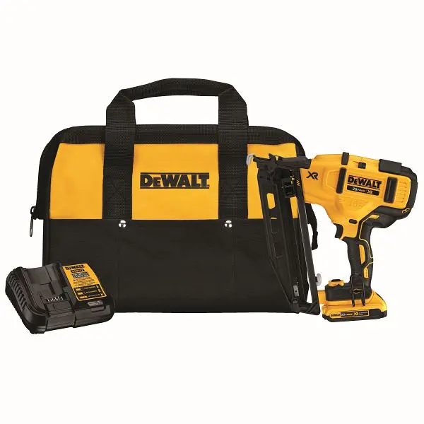 DeWalt 20V Max 16 Gauge Angled Cordless Finish Nailer Kit, DCN660D1