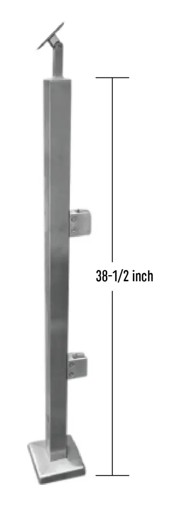 IPSQ40S42E316 Square Durable metal Steel Post End Height- 42" SS316