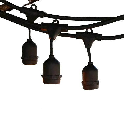 Suspended Socket E26 String Lights- 48ft Section Male and Female ends (pack 2)