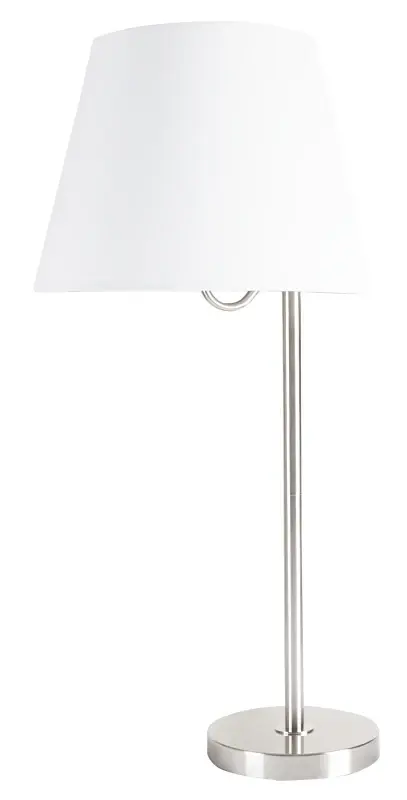 Boston Harbor GS-T122421-T1-WH Table Lamp, 120 V, 60 W, 1-Lamp, A19 or CFL Lamp, Satin-brushed Nickel Fixture