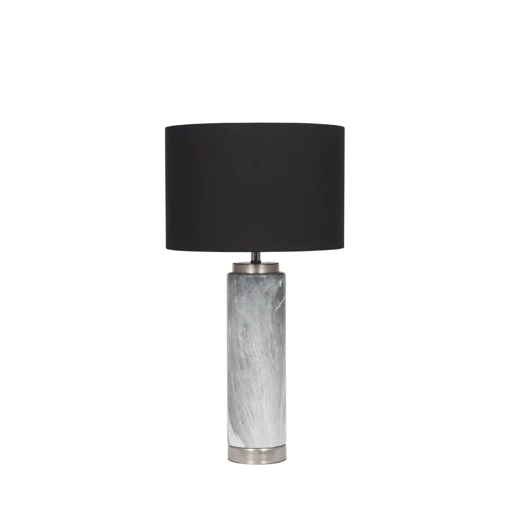 Caria Tall Marble Effect Ceramic Table Lamp - Grey