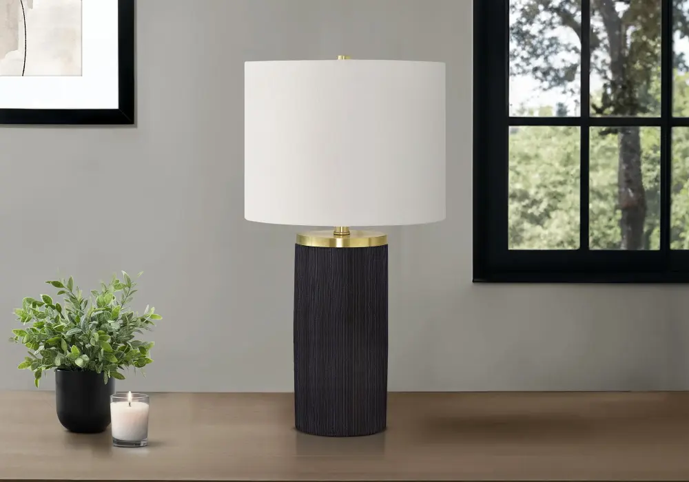 Lighting, Table Lamp, Concrete, Contemporary - Black