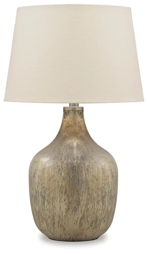 Mari - Glass Table Lamp - Gray / Golden Finish