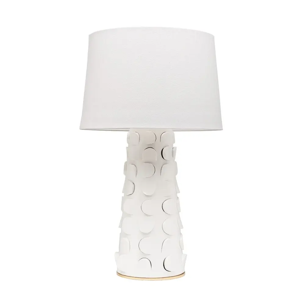 Naomi 1 Light Table Lamp - White Lustro & Gold Leaf