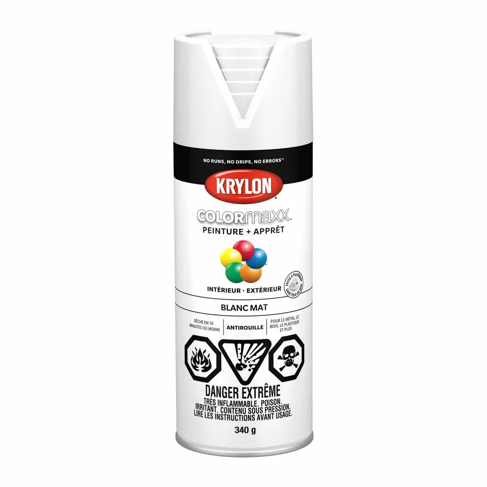 Krylon COLORMAXX Paint + Primer Flat Ivory, 340 g