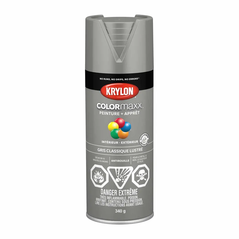 Krylon COLORMAXX Paint + Primer Gloss Classic Slate, 340 g