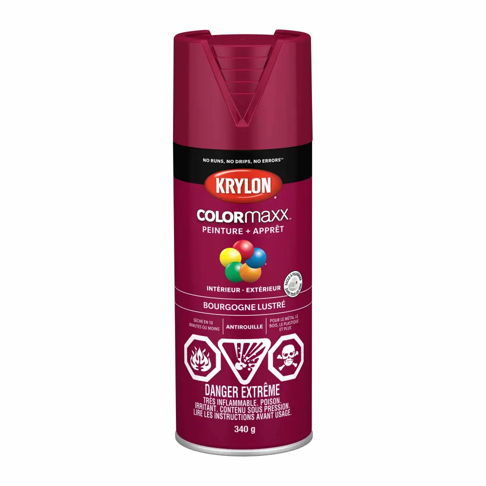 Krylon COLORMAXX Paint + Primer Gloss Wine, 340 g | Primer & Paint One