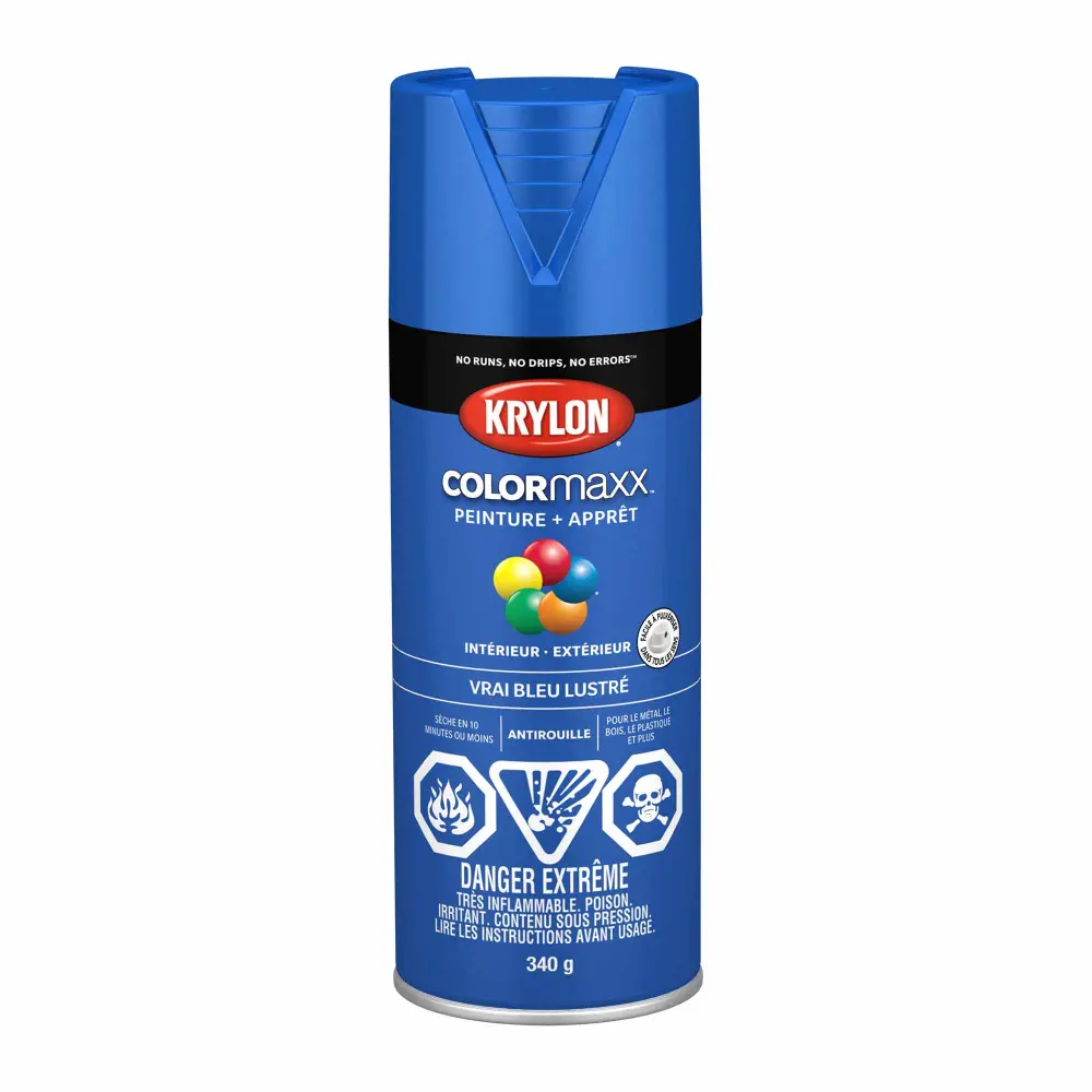 Mold Resistant Krylon COLORmaxx Paint + Primer Gloss Verified Blue, 340 g
